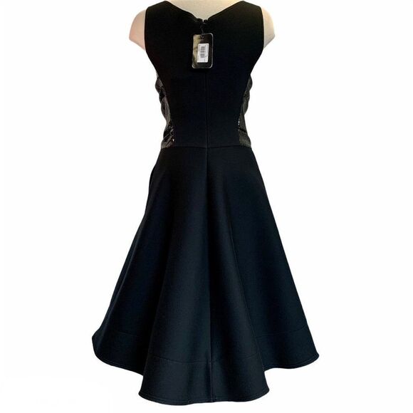Donna Karan black sequin Bodice Flare Dress Sz 10 - Picture 4 of 15